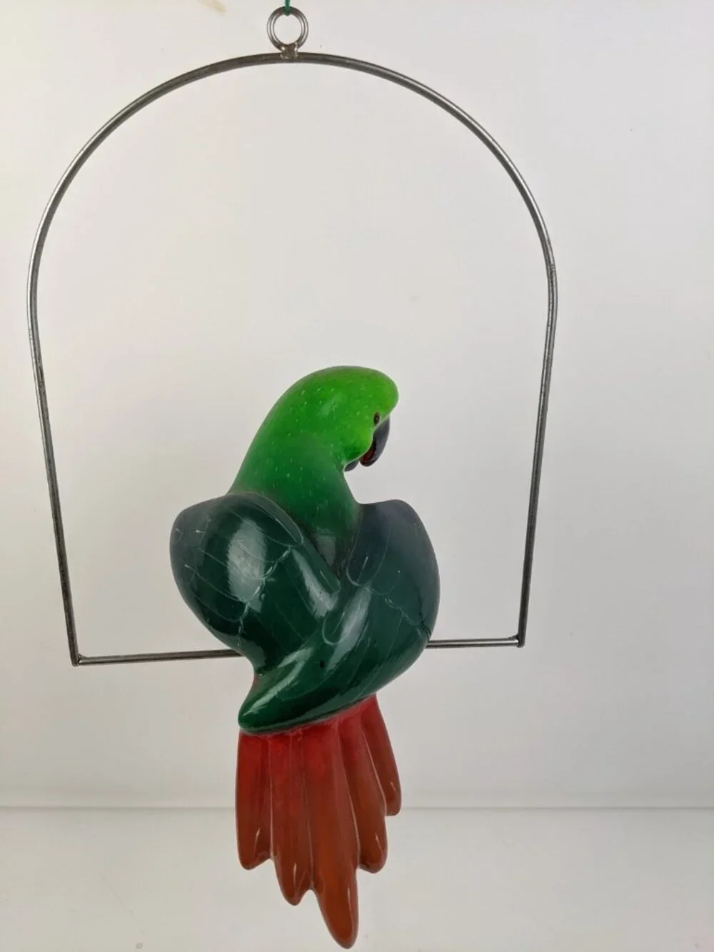 Vintage Ceramic Hand Painted Mexican Folk Art Hanging Parrot 12